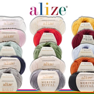 Alize 5 x 50 g Merino Royal 100% lana merino filato elegante morbido 15 colori