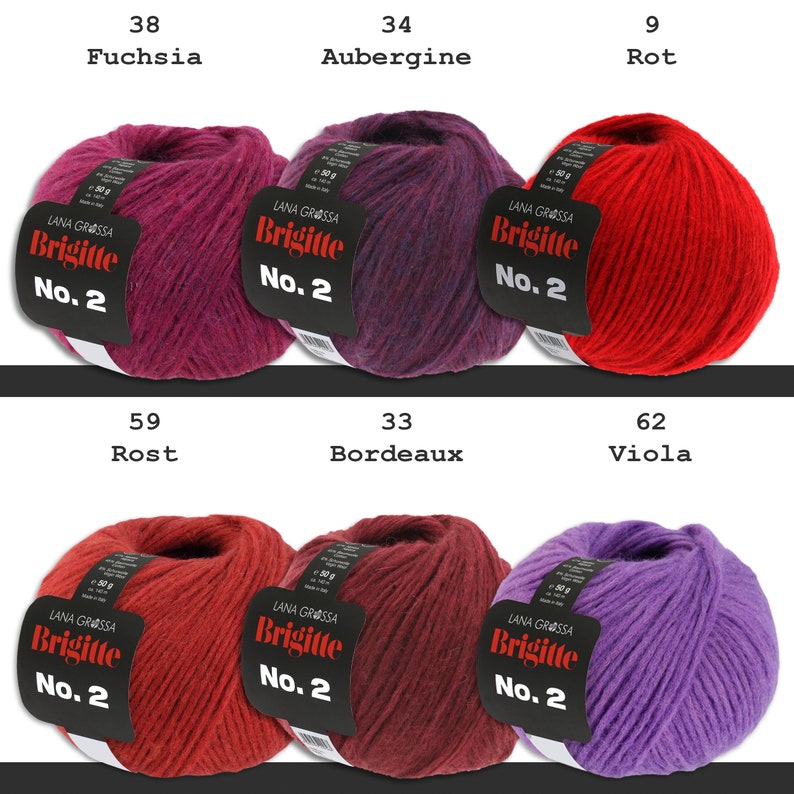 Lana Grossa 5 x 50 g Brigitte No. 2 net yarn wool made from alpaca and cotton 43 colors image 4