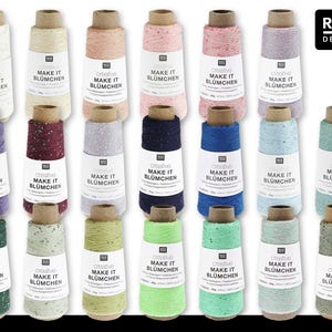 Rico Design 3 x 25 g Creative Make it Blümchen Beilaufgarn Pailletten Stricken Häkeln Wolle 20 Farben