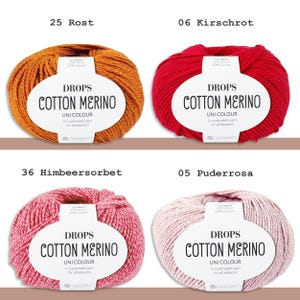 Drops 50g Cotton Merino Cotton Öko-Tex Virgin Wool Superwash Wool Yarn Knitting Crochet image 5