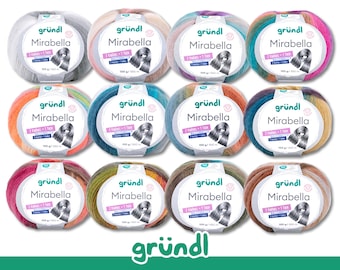 Gründl 100 g Mirabella gradient yarn wool blend yarn wool yarn knitting crochet 12 colours