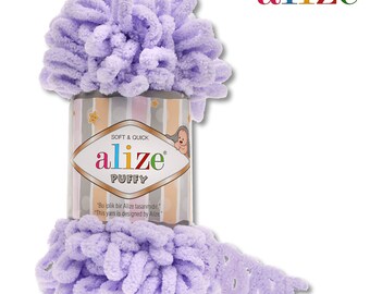 437 LavendelSchlaufenwolle Handstricken Alize 5 x 100 g Puffy PREMIUM Wolle