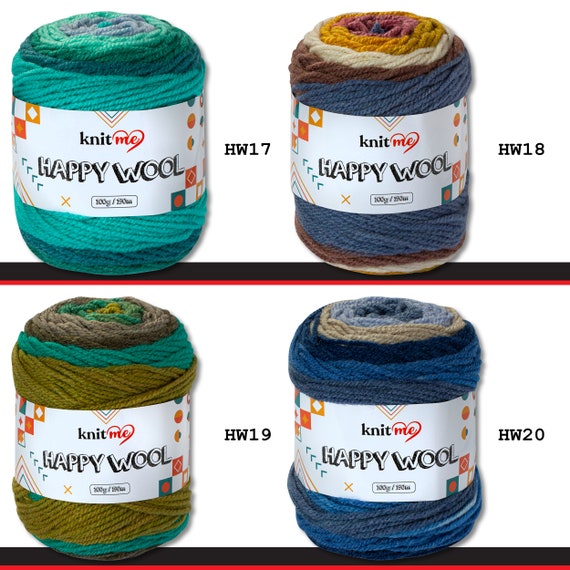 Knit Me 2 X 100 G Happy Wool Bobbel Gradient Yarn Acrylic -  Hong Kong
