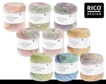 Rico Design 100 g Creative Painted Power Cotton Stricken Häkeln Wolle Garn Farbverlauf Sommergarn