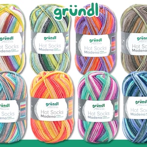 Gründl 100 g Hot Socks Madena 4-ply sock yarn gradient yarn crochet knitting stockings socks 8 colors