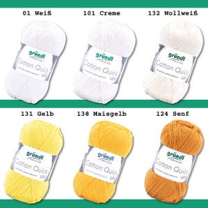 Gründl 50 g Cotton Quick uni tricot coton fil d'été fil pour bébé mercerisé facile d'entretien 45 couleurs image 3