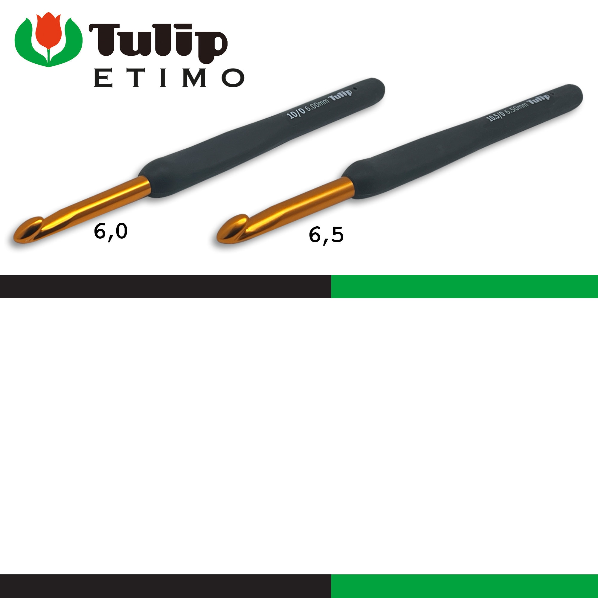 Tulip Etimo Softgrip Crochet Hook Gold Black Ergonomic Handle