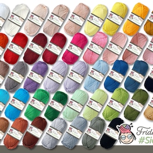 Frida‘s 50 g #Siebte Baumwollgarn Giza Stricken Häkeln Wolle schimmernd Amigurumi 43 Farben