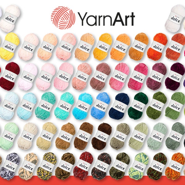 YarnArt 100 g Dolce Chenille Wool Yarn Knitting Crochet Amigurumi fluffy velvety 64 colors