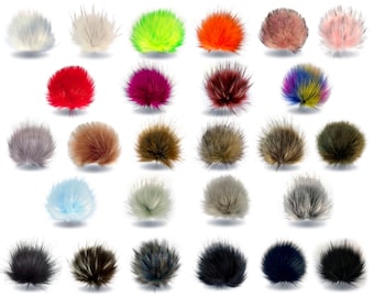 Faux Fur Pompom 10 - 12 cm Fur Pompom Fur Pompom Pompom for Hats Pendant 26 Colors to Choose From