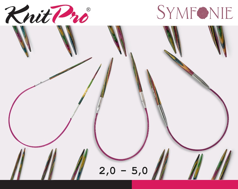 KnitPro Symfonie circular knitting needles 25 cm sustainable birch wood 11 sizes image 1