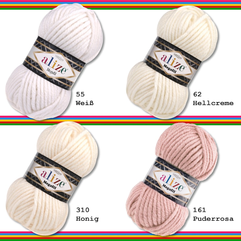 Alize 100 G Superlana Megafil Mega Thick Wool for Crochet and Knitting ...