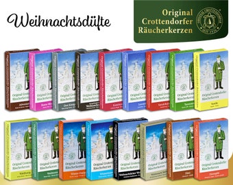 Original Crottendorfer Räucherkerzen Weihnachtsdüfte 24 Stück Größe M 17 Düfte zur Auswahl
