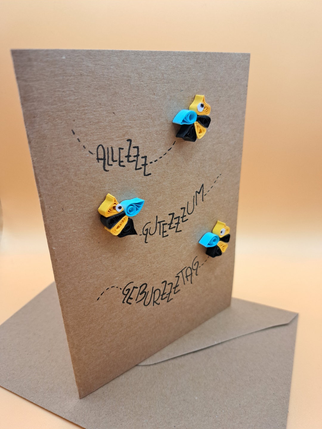 Geburtstagskarte Biene Alles Gute Zum Geburtstag Zzz Etsy