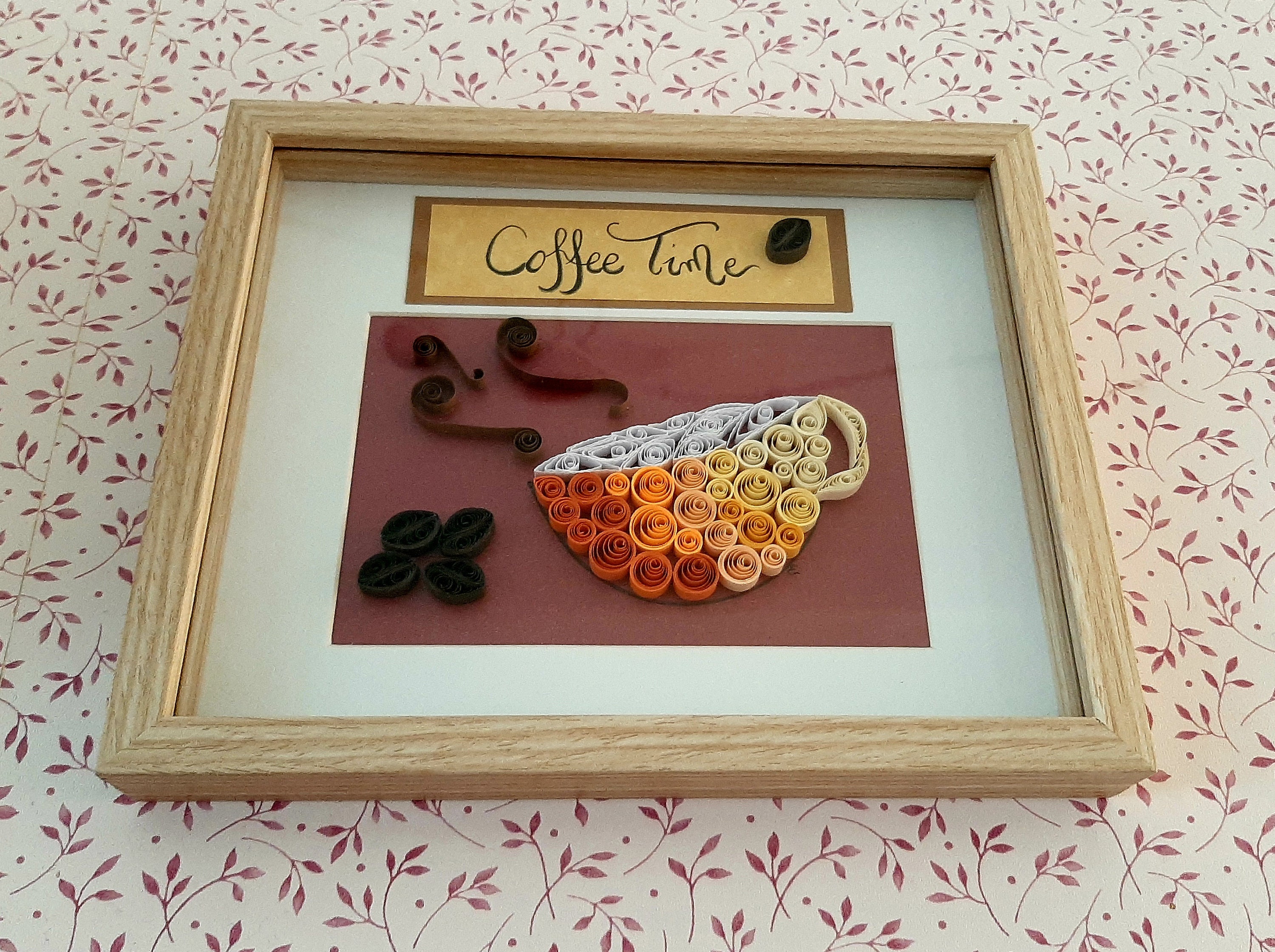 Coffee Time - Handgemachtes Kaffeebild Présent Pour Les Amateurs de Café Kaffee Quilling Kaffe Deko