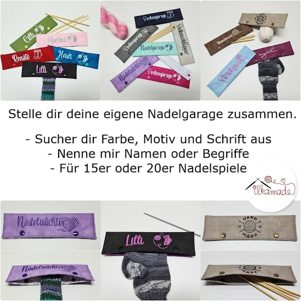 Nadelgarage für 15er oder 20er Nadelspiele, Etui für Stricknadelspiel