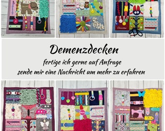 Demenzdecke nach Wunsch / Motorikdecke / Nesteldecke / Fühldecke / Fummeldecke