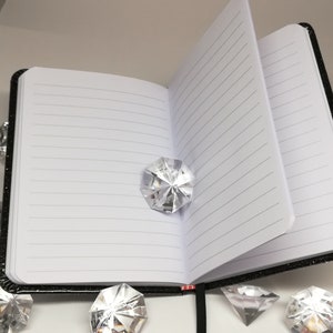 Notebook lined black with rhinestones image 2