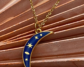 Necklace sun moon and stars link chain gold starry sky pendant chain