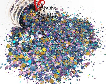 Lagoon Blue Glitter Mix Loose Glitter Chunky Glitter Solvent Resistant