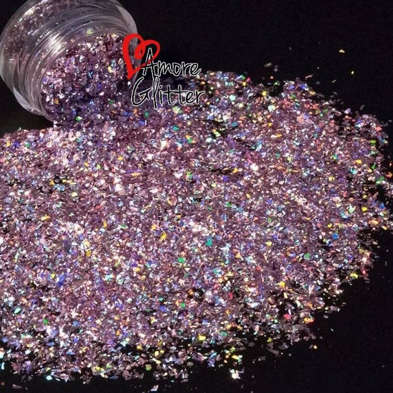 Lilac Purple Holographic Glitter Flakes Loose Glitter Chunky Etsy