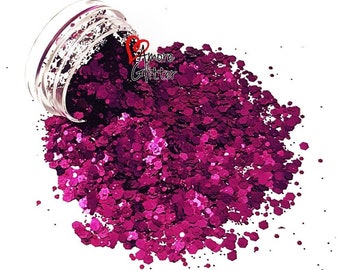 Plum Purple Glitter Mix Loose Glitter Chunky Glitter Solvent Resistant Polyester Glitter Cosmetic Glitter