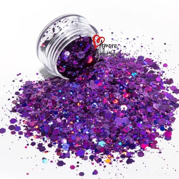 Purple Holographic Glitter Mix Loose Glitter Chunky Glitter | Etsy