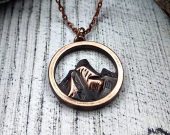 Mountain Necklace, Gift for Mountain Lovers, Mountain Jewelry, Travel necklace