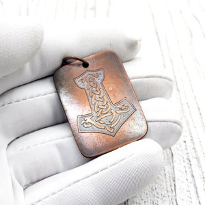 Thor&#39;s Hammer Pendant, Mjolnir hammer, Thors Viking necklace, Viking amulet, Norse jewelry for men
