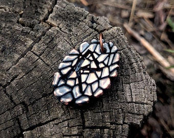 Copper Raidho Runic Necklace, Viking Jewelry