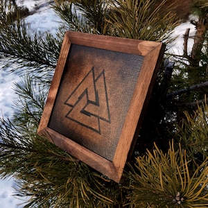 Valknut art, Scandinavian wall decor, Viking art, Viking decor, Valknut home decor, Norse wall art,Pagan wall art,Home Protection Amulet