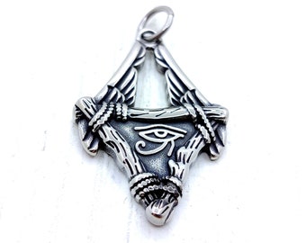 Stainless Steel Eye of Horus Pendant – Egyptian Mythology Necklace
