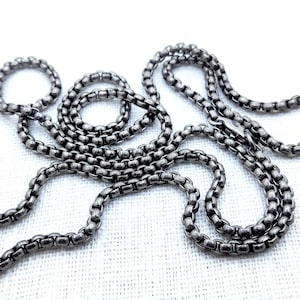 Genuine titanium handmade box chain, titanium unisex chain, titanium chain, industrial jewelry, Pure titanium chain,Brutalist titanium chain