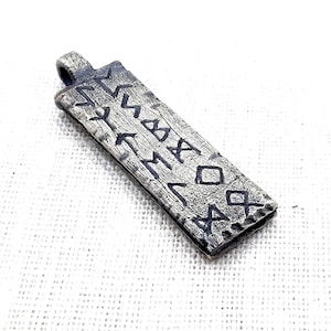Pendant with all Elder Futhark runic symbols, Elder futhark runes, Older Futhark pendant,Old Futhark alphabet,Germanic Futhark viking amulet