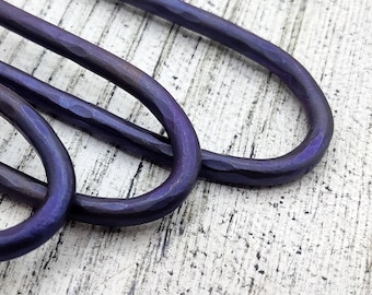 Forged Titanium Hair Fork: Hammered Hair Bun Holder