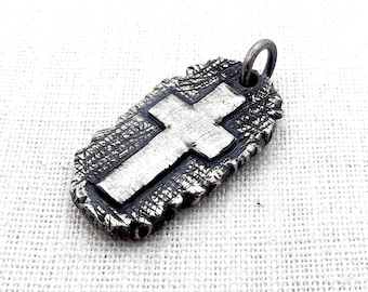 Handmade Sterling Silver Christian Cross Pendant Necklace