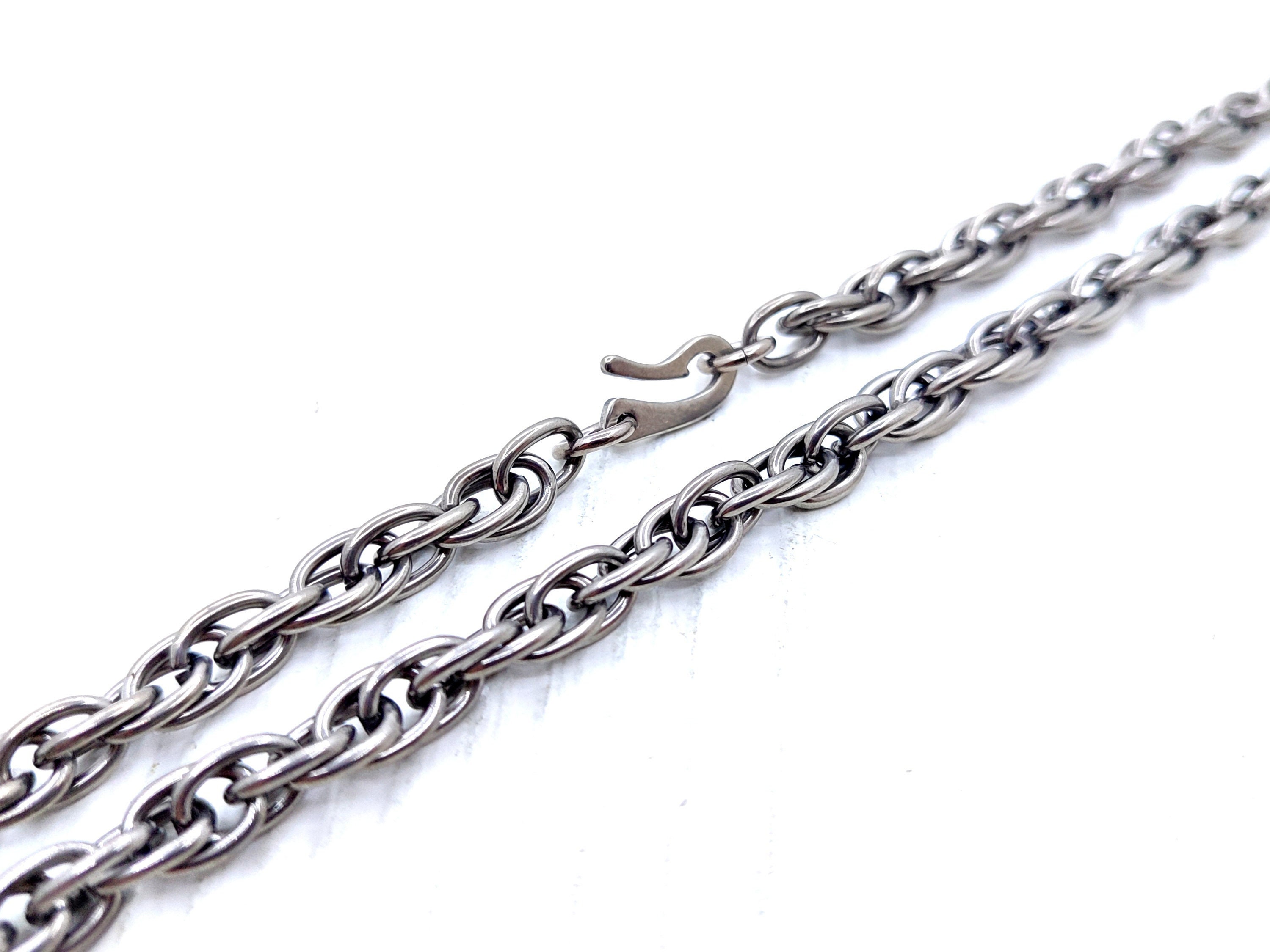 925 Titanium Coated Sterling Silver Clip Chain Bracelet