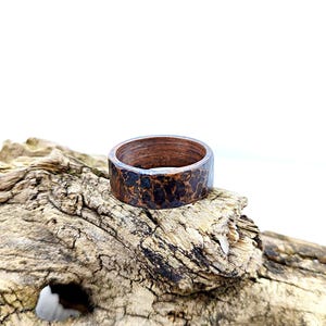 Hand-Forged Copper Ring: Rustic Statement Jewelry, 10mm Wide