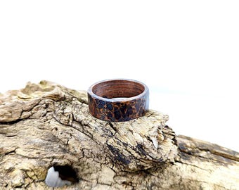 Hand-Forged Copper Ring: Rustic Statement Jewelry, 10mm Wide