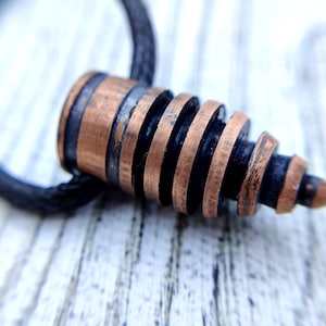 Copper Cone Pendant With 8 Grooves - Steampunk Copper Necklace for Steampunk Entusiasts, Steampunk outfit, Steampunk copper