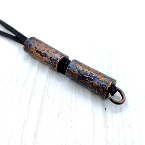 Two Copper Cylinders Pendant - Steampunk  Copper Necklace for Steampunk Entusiasts, Steampunk outfit, Copper jewelry, Steampunk copper