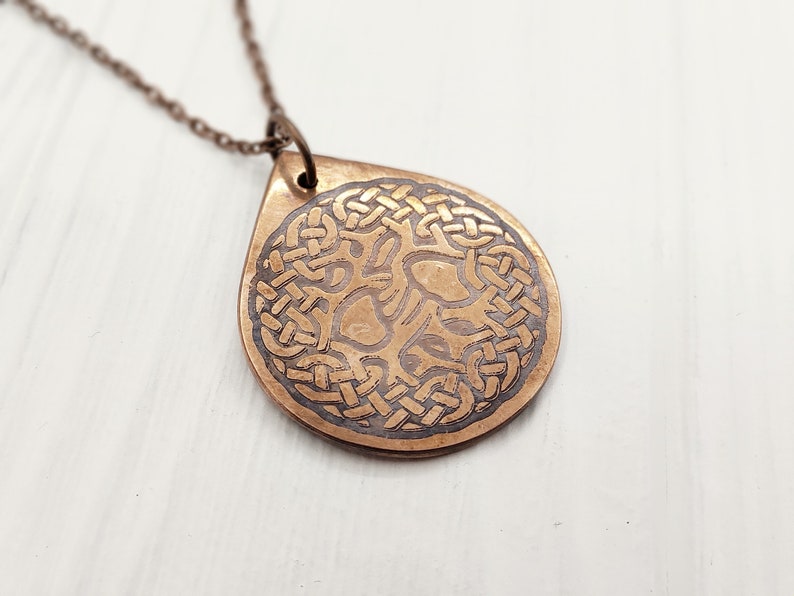 Copper tree of life necklace Elvish jewelry Viking jewelry Celtic jewelry Pagan jewelry Celtic tree of life