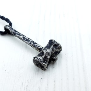 Pewter casted thor&#39;s Hammer pendant, Mjolnir metal necklace, Thors Viking necklace, Norse pagan jewelry, Viking amulet
