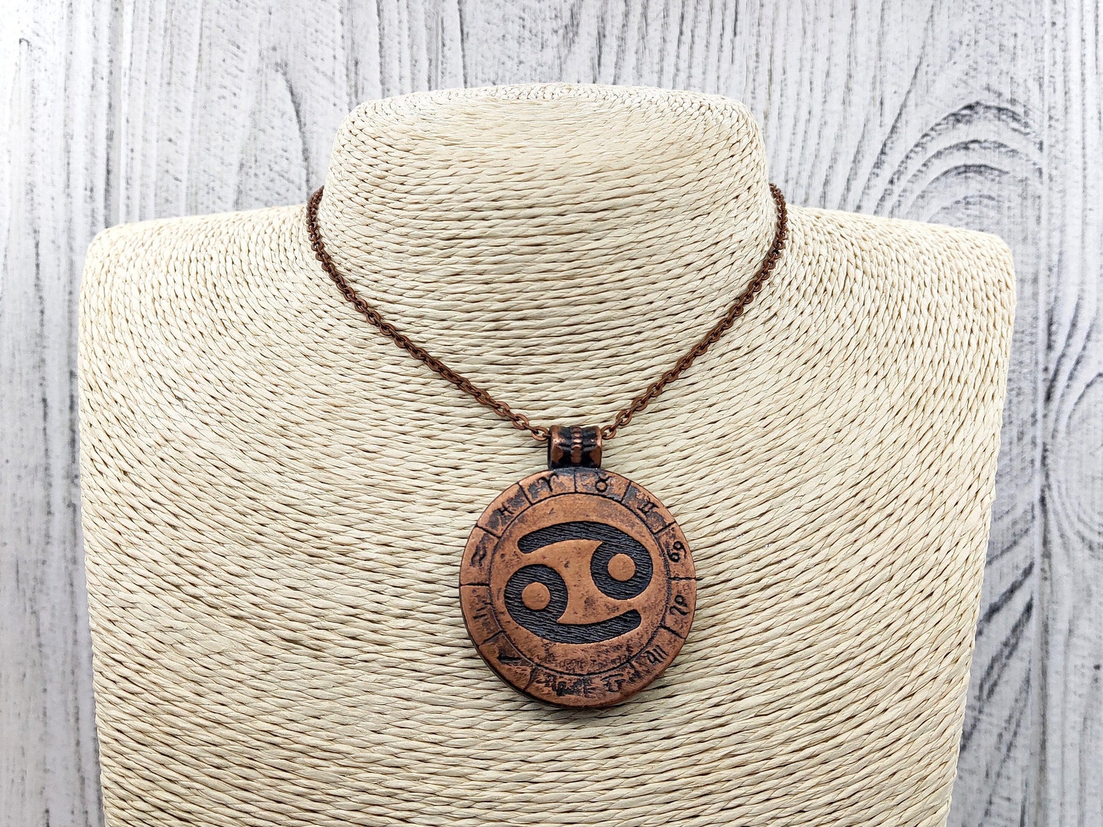 Cancer necklace zodiac sign necklace vintage cancer symbol Etsy