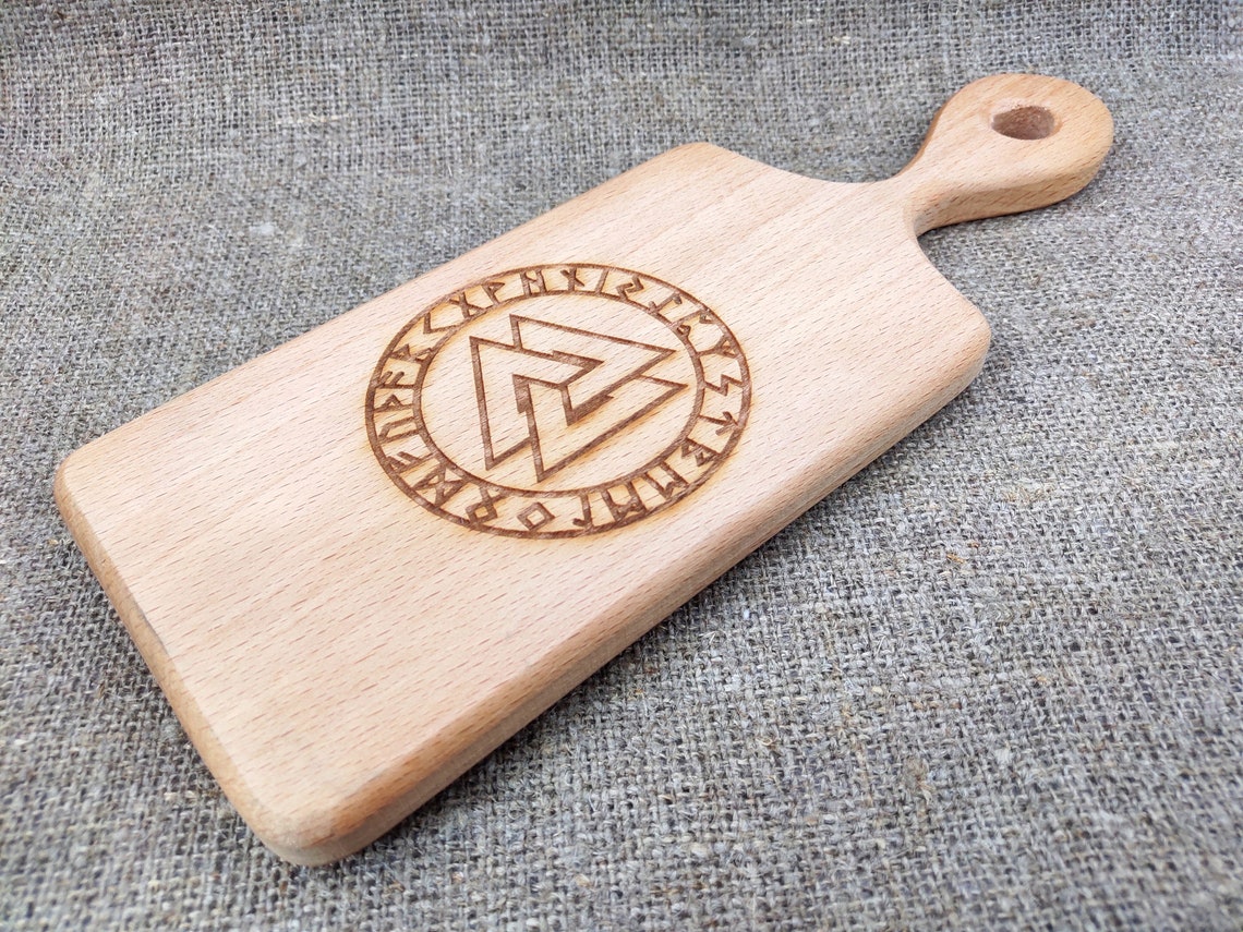 Viking Valknut Wooden Cutting Board Etsy