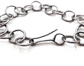 Handgemaakte titanium schakelarmband, uniseks industriële sieraden