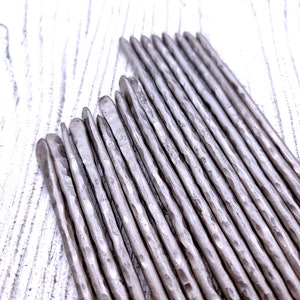 Raw Titanium Hair Stick, Forged Hair Pin Accessory, Hair bun holder, Hammered titanium hair fork, Silver hair sticks