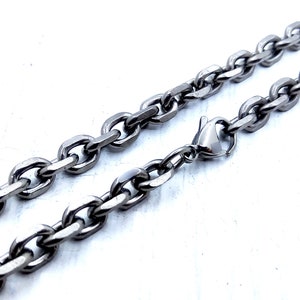 Genuine titanium handmade chain, titanium mens chain, titanium chain, industrial jewellery, Pure titanium chain, Brutalist titanium