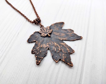 Maple leaf necklace, Nature jewelry, Nature leaf pendant, Autumn necklace, Leaf jewelry, Real leaf pendant,