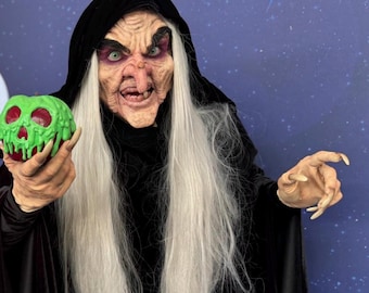 Handcrafted Foam Latex Villain Prosthetic Mask – Unpainted Character Piece Old Hag Evil Witch